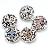 5pcs 12mm Crystal Flower Mini Metal Snap Buttons for DIY Snap Button Bracelet