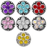 5pcs 12mm Crystal Flower Mini Metal Snap Buttons for DIY Snap Button Bracelet
