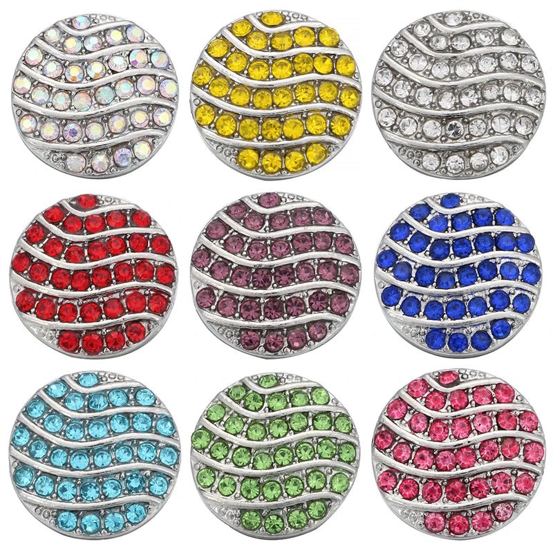 5pcs 12mm Crystal Flower Mini Metal Snap Buttons for DIY Snap Button Bracelet