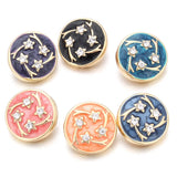 5pcs 12mm Crystal Flower Mini Metal Snap Buttons for DIY Snap Button Bracelet