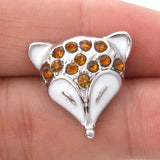 5pcs 18mm Fox Rhinestone Snap Buttons Jewelry