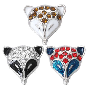 5pcs 18mm Fox Rhinestone Snap Buttons Jewelry