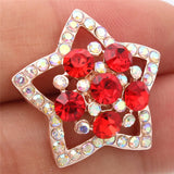 5pcs Rhinestone Flower Snap Buttons for DIY Snap Bracelet/Necklace