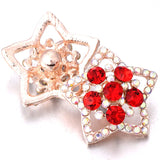 5pcs Rhinestone Flower Snap Buttons for DIY Snap Bracelet/Necklace