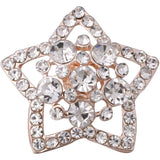 5pcs Rhinestone Flower Snap Buttons for DIY Snap Bracelet/Necklace