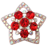 5pcs Rhinestone Flower Snap Buttons for DIY Snap Bracelet/Necklace