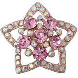 5pcs Rhinestone Flower Snap Buttons for DIY Snap Bracelet/Necklace