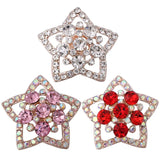 5pcs Rhinestone Flower Snap Buttons for DIY Snap Bracelet/Necklace