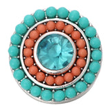 5pcs/lot Colorful Bead Circle Round 18mm Snap Buttons for Jewelry