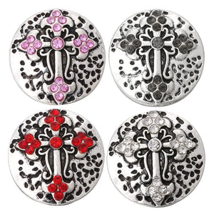 5pcs Snap Button Jewelry Flower Cross 18mm DIY Charms Women