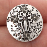 5pcs Snap Button Jewelry Flower Cross 18mm DIY Charms Women