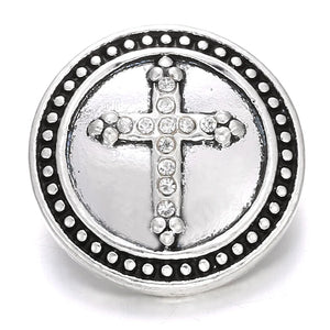 5pcs Rhinestone Cross 18mm Snap Buttons for DIY Snap Bracelet