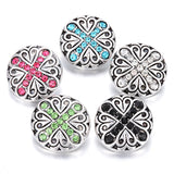 5pcs Rhinestone Cross 18mm Snap Buttons for DIY Snap Bracelet