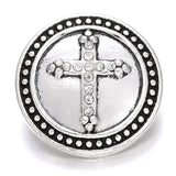 5pcs Rhinestone Cross 18mm Snap Buttons for DIY Snap Bracelet