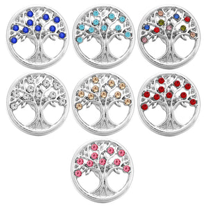 5pcs Snap Buttons Jewelry 18mm Metal Tree of Life Snaps Fit 18mm Snap Necklace