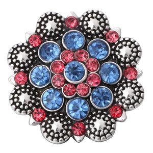 5pcs/lot 18mm Metal Vintage Flower Snap Buttons for Snap Necklace