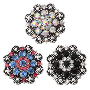 5pcs/lot 18mm Metal Vintage Flower Snap Buttons for Snap Necklace