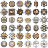 5pcs Owl Flower Rhinestone Snap Buttons