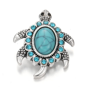 Snap Jewelry Crystal Tortoise 18mm Metal Snap Button for Leather Snap Bracelet