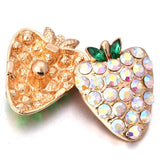 5pcs/lot Rhinestone Strawberry Snap Buttons 18mm Fit Snap Bracelet ZA3000