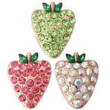 5pcs/lot Rhinestone Strawberry Snap Buttons 18mm Fit Snap Bracelet ZA3000