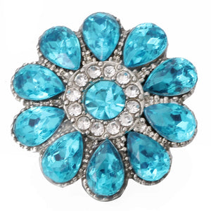 5pcs Vintage Flower Rhinestone 18mm Metal Snap Buttons
