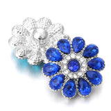 5pcs Vintage Flower Rhinestone 18mm Metal Snap Buttons