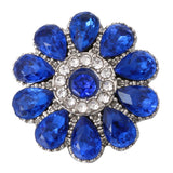 5pcs Vintage Flower Rhinestone 18mm Metal Snap Buttons