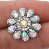 5pcs Vintage Flower Rhinestone 18mm Metal Snap Buttons
