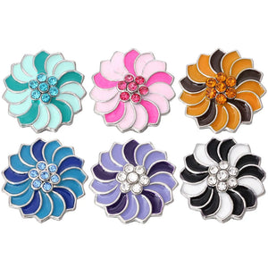5pcs Colorful Flower 18mm Metal Snap Buttons DIY Charms Snap Button Jewelry