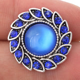 5pcs High Crystal Flower 18mm Metal Snap Buttons DIY Charms Snap Button Jewelry