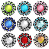 5pcs High Crystal Flower 18mm Metal Snap Buttons DIY Charms Snap Button Jewelry
