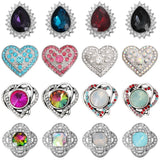 5pcs Rhinestone Heart 18mm Snap Buttons for Snap Jewelry
