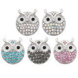 5pcs Rhinestone Heart 18mm Snap Buttons for Snap Jewelry