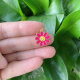 5pcs Sunflower Happy Face Charms For Jewelry Making