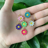 5pcs Sunflower Happy Face Charms For Jewelry Making