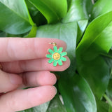 5pcs Sunflower Happy Face Charms For Jewelry Making