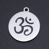 5pcs/lot OM Cross Stainless Steel DIY Jewelry Charms Lucky Wave Buddha Pendants