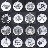 5pcs/lot OM Cross Stainless Steel DIY Jewelry Charms Lucky Wave Buddha Pendants