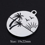 5pcs/lot OM Cross Stainless Steel DIY Jewelry Charms Lucky Wave Buddha Pendants