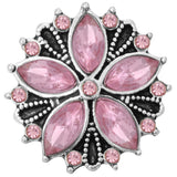 5pcs Pink Crystal Rhinestone Snap Button Jewelry 18mm Metal Snaps DIY
