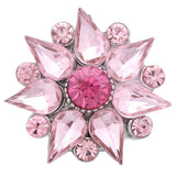 5pcs Pink Crystal Rhinestone Snap Button Jewelry 18mm Metal Snaps DIY