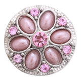 5pcs Pink Crystal Rhinestone Snap Button Jewelry 18mm Metal Snaps DIY