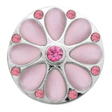 5pcs Pink Crystal Rhinestone Snap Button Jewelry 18mm Metal Snaps DIY