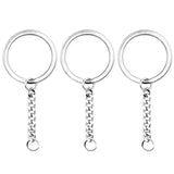 5pcs Polished Stainless Steel Keyring Keychain Split Ring with Short Chain