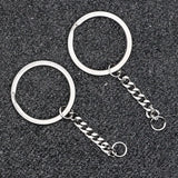 5pcs Polished Stainless Steel Keyring Keychain Split Ring with Short Chain