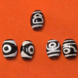 5pcs/lot Natural Two Eyes God of Wealth Agate Dzi Line Jewelry Accessories