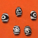 5pcs/lot Natural Two Eyes God of Wealth Agate Dzi Line Jewelry Accessories