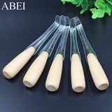 5pcs Awl Leather Hole Puncher Drill Wood Handle Stitching DIY Tailor Tools