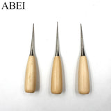 5pcs Awl Leather Hole Puncher Drill Wood Handle Stitching DIY Tailor Tools
